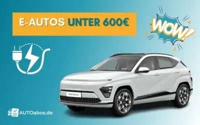 Ein E-Auto mit unter monatlich 600,- Euro im Abo? Das hört sich fast zu günstig an, da ja auch die Nebenkosten und die Kfz-Versicherung inklusive sind. Für Kleinwagen, die bereits Gebrauchtwagen sind, ist das durchaus möglich.
