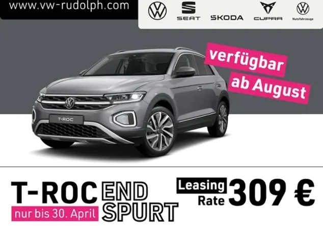 Angebotsdetails Volkswagen T-Roc Style 1.5 TSI STANDHEIZUNG Grau (Indiumgrau Metallic)