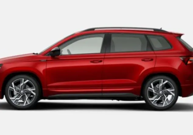 Angebotsdetails Skoda Karoq Skoda Karoq Sportline 1.5 TSI 7-Gang-DSG 110.00 kW (150 PS) Velvet Rot Metallic