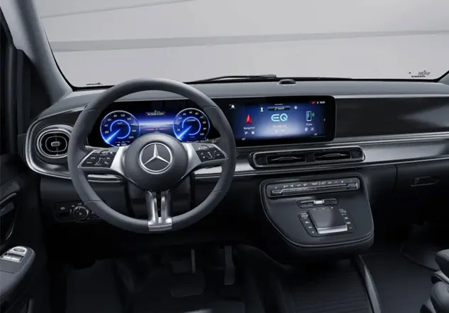 Angebotsdetails Mercedes-Benz EQV EQV 300 lang NEUWAGEN 360°Kamera MULTIBEAM ELEKTRISCHE SCHIEBETÜR EASY-PACK THERMOTRONIC Alpingrau