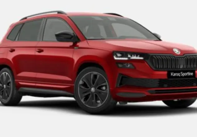 Angebotsdetails Skoda Karoq Skoda Karoq Sportline 2.0 TSI 7-Gang-DSG 140.00 kW (190 PS) Velvet Rot Metallic