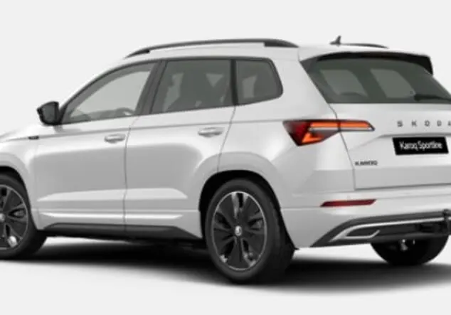 Angebotsdetails Skoda Karoq Skoda Karoq Sportline 2.0 TSI 7-Gang-DSG 140.00 kW (190 PS) Moon Weiß Perleffekt