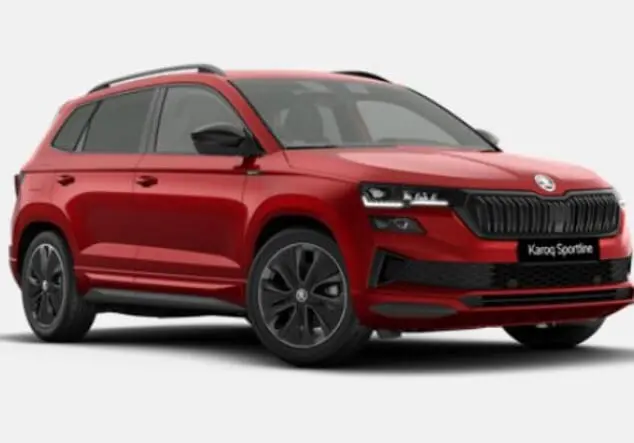 Angebotsdetails Skoda Karoq Skoda Karoq Sportline 2.0 TSI 7-Gang-DSG 140.00 kW (190 PS) Velvet Rot Metallic