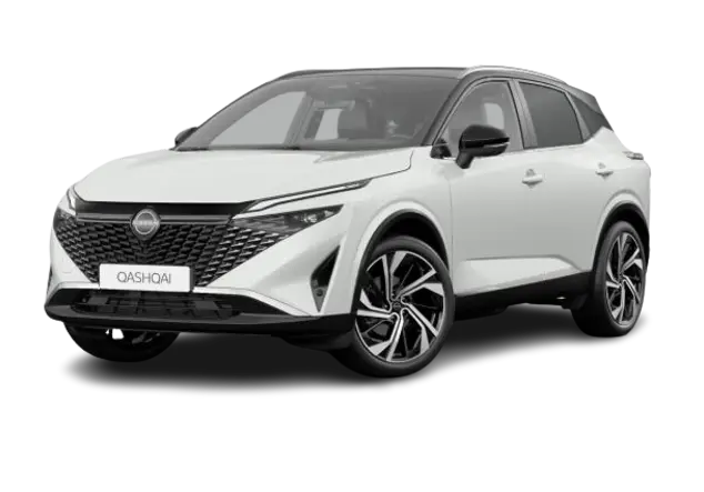 Angebotsdetails Nissan Qashqai 1.3 DIG-T MHEV 158PS Xtronic Tekna+ Karosseriefarbe: Pearl White (QAB), Kontrastfarbe: Black (KH3)