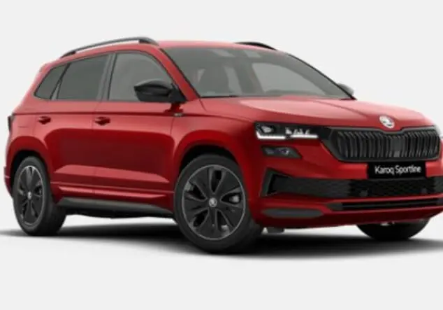 Angebotsdetails Skoda Karoq Skoda Karoq Sportline 1.5 TSI 7-Gang-DSG 110.00 kW (150 PS) Velvet Rot Metallic